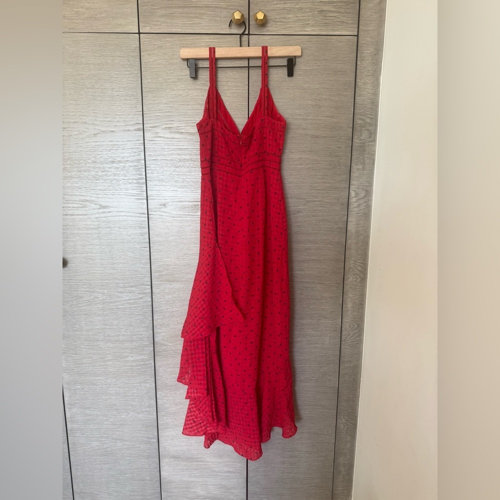 Tularosa Maya Dress Lipstick Red Polka Dot Midi – Size Small (Sold Out) - Picture 4 of 6